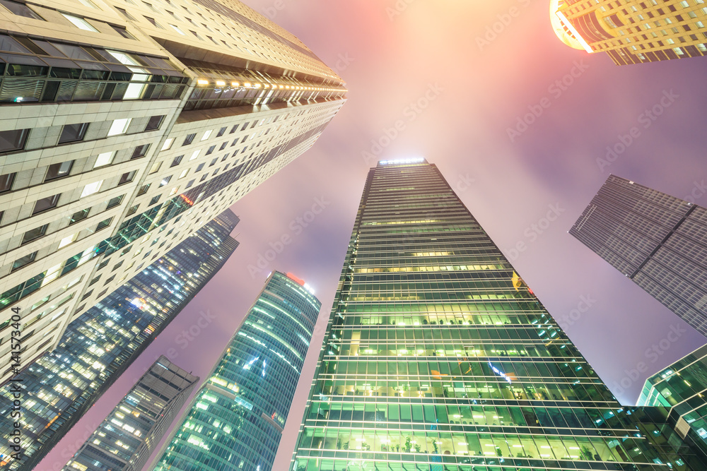 Business district with modern skyscrapers in shanghai