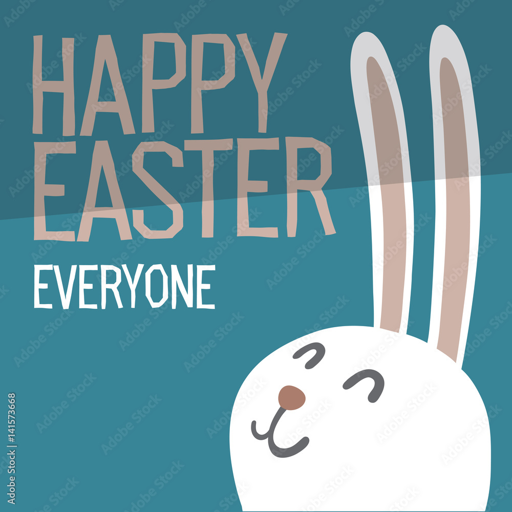 Happy Easter Everyone. Easter Bunny Ears Vector Illustration.