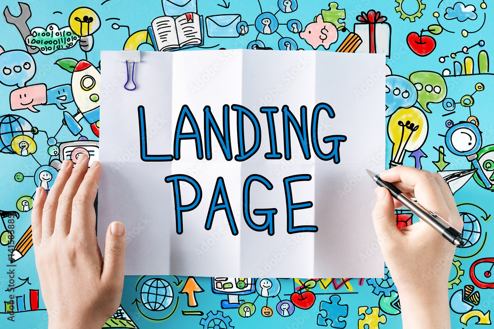 Landing Page text with hands