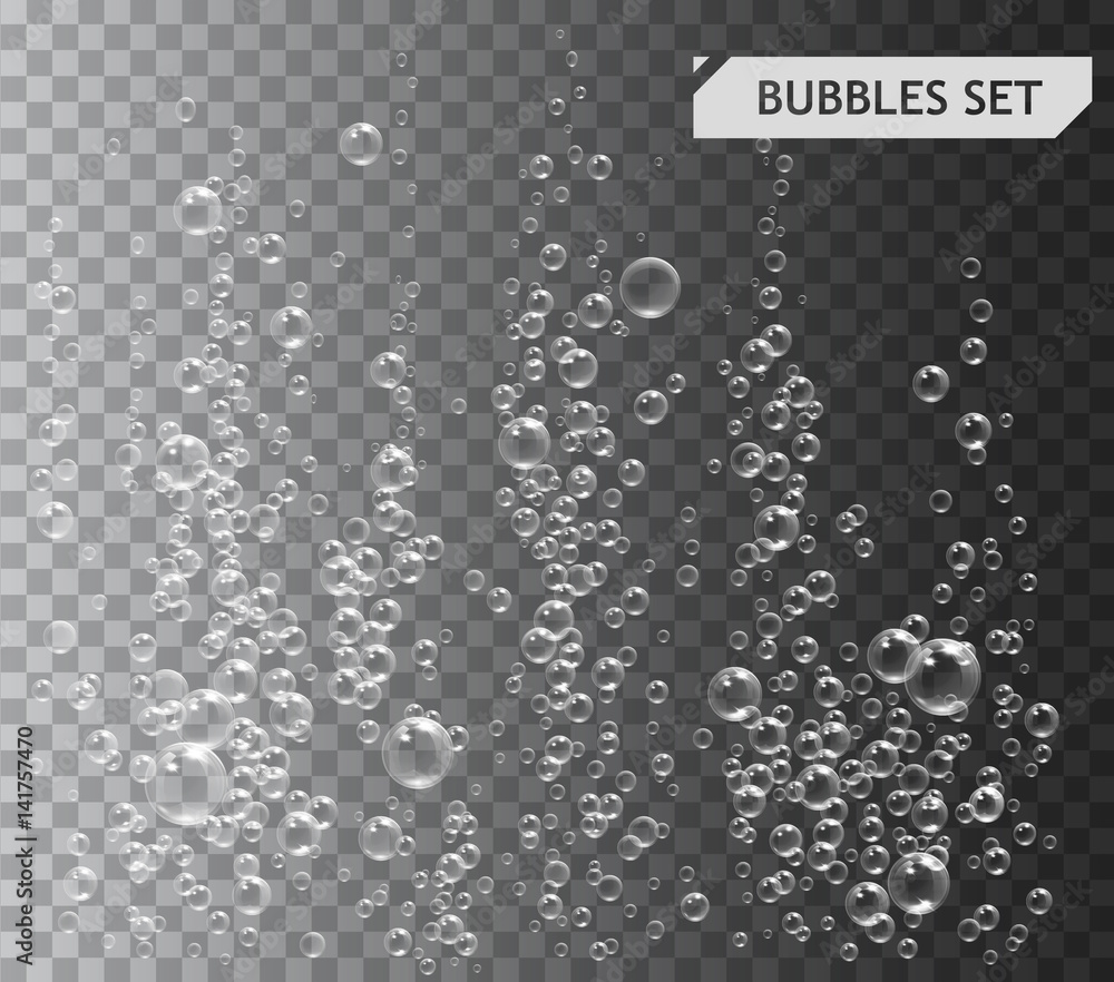 Bubbles under water vector illustration on transparent background