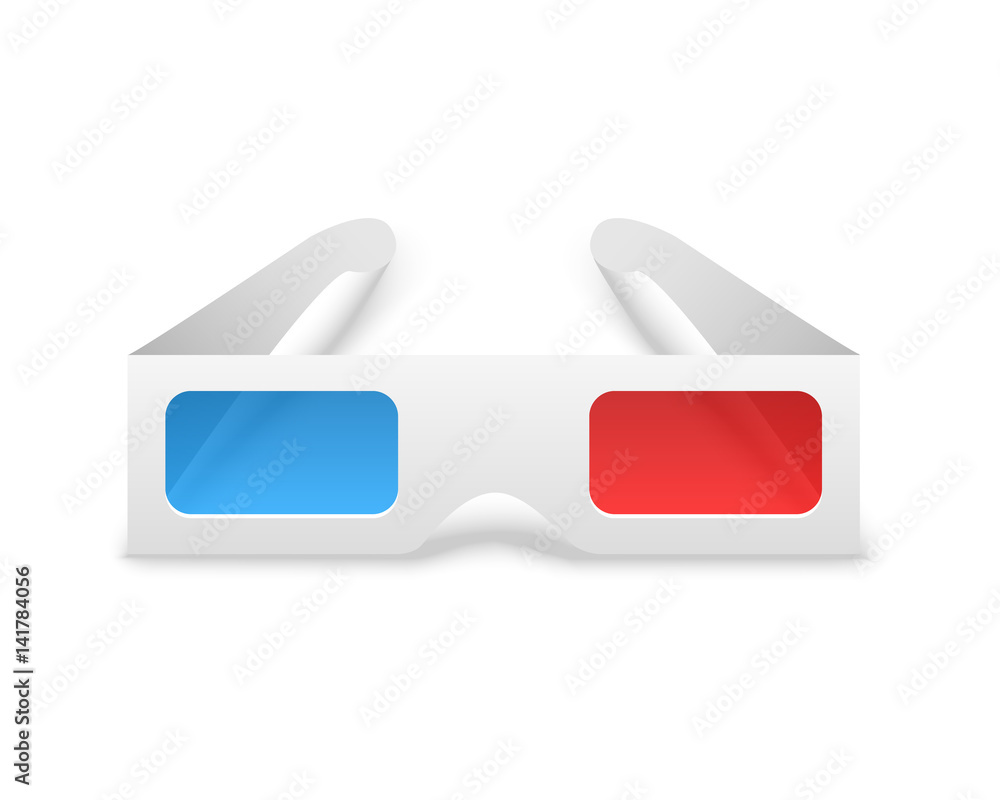 3d glasses isolated on white background vector illustration