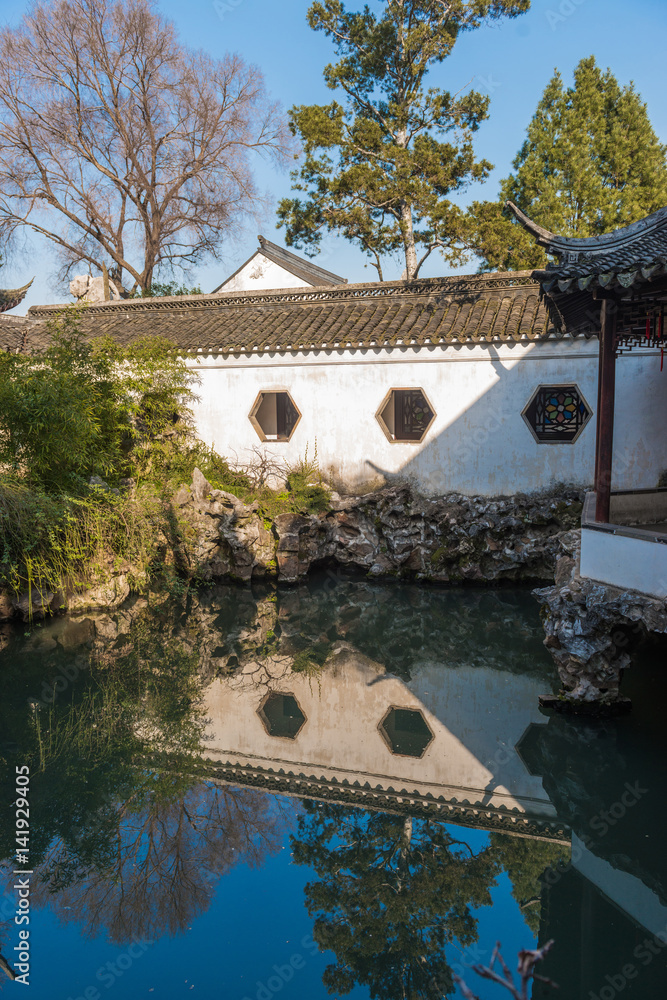 lion forest garden (shiziin) in Suzhou, China. UNESCO heritage site.