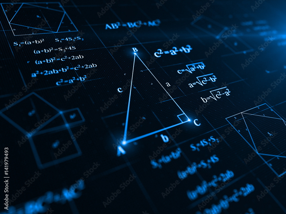 pythagorean theorem. 3d illustration