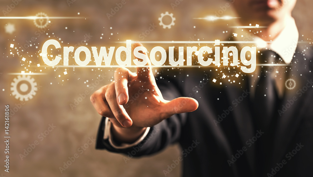 Crowdsourcing text with businessman