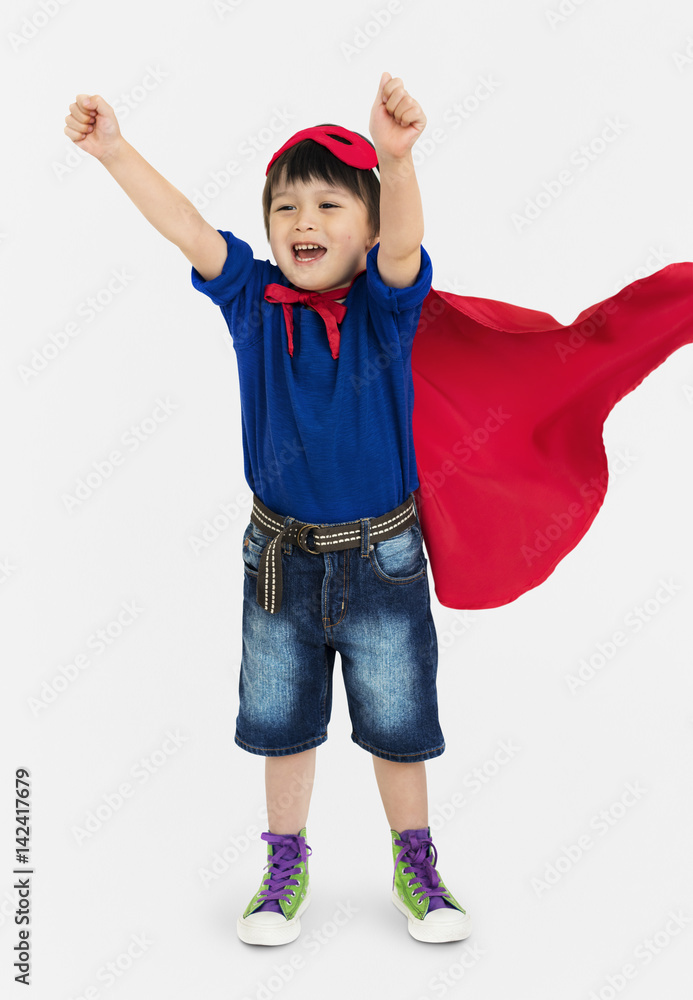 Superhero Boy Carnival Costume Cheerful Concept