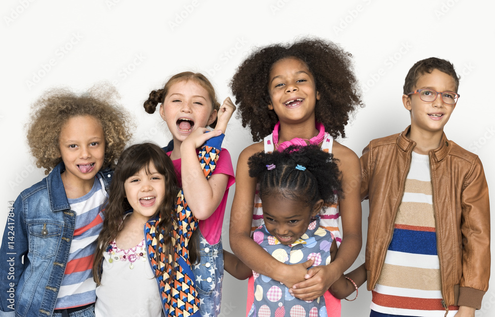 Group of cheerful children together