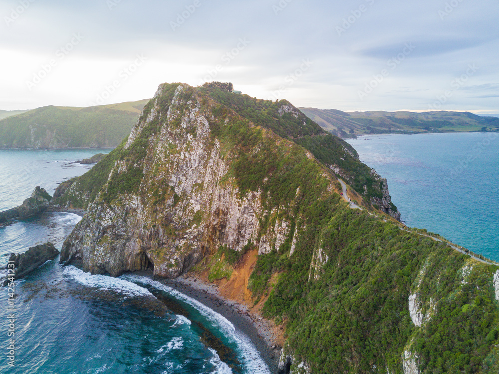 Aerial view of west coast, south island, New Zealand.