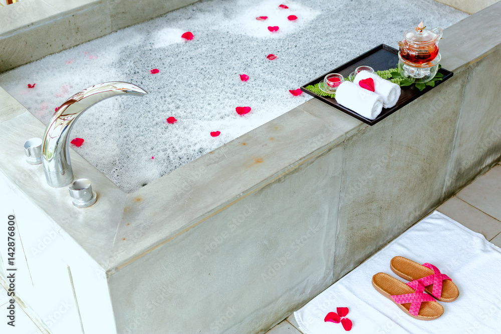 interior of modern spa bathroom