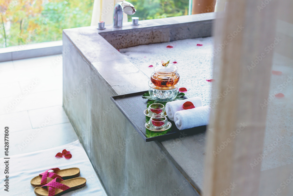 interior of modern spa bathroom