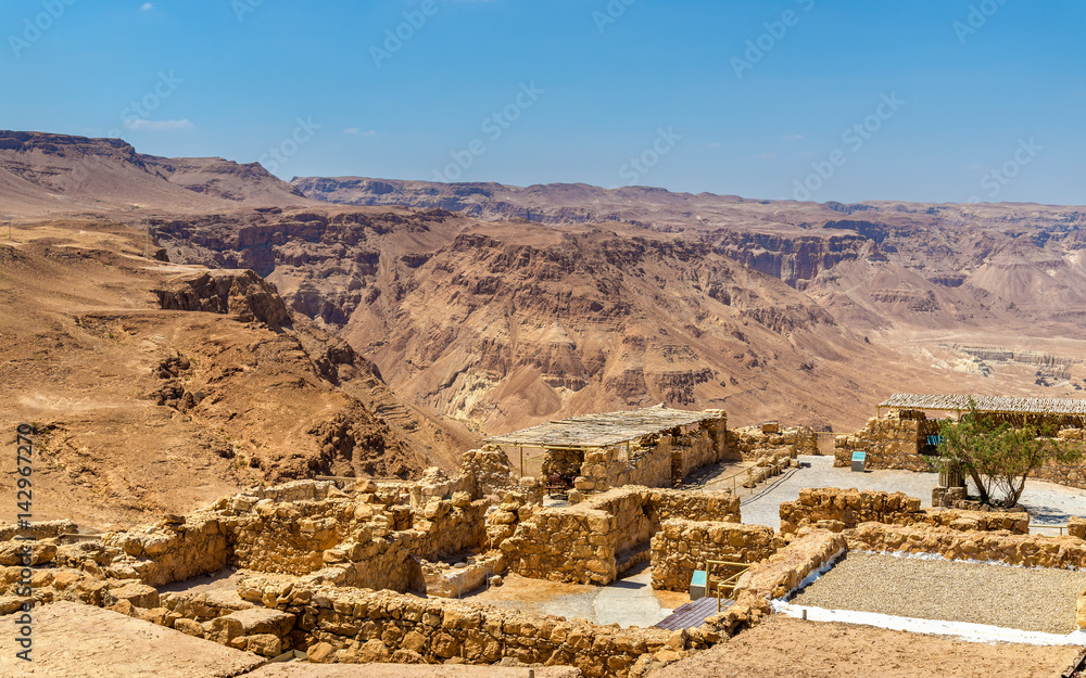 View on ruins of Masada fortress - Judaean Desert, Israel