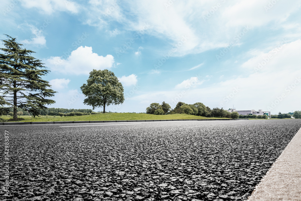 Asphalt road and sky cloud scenery