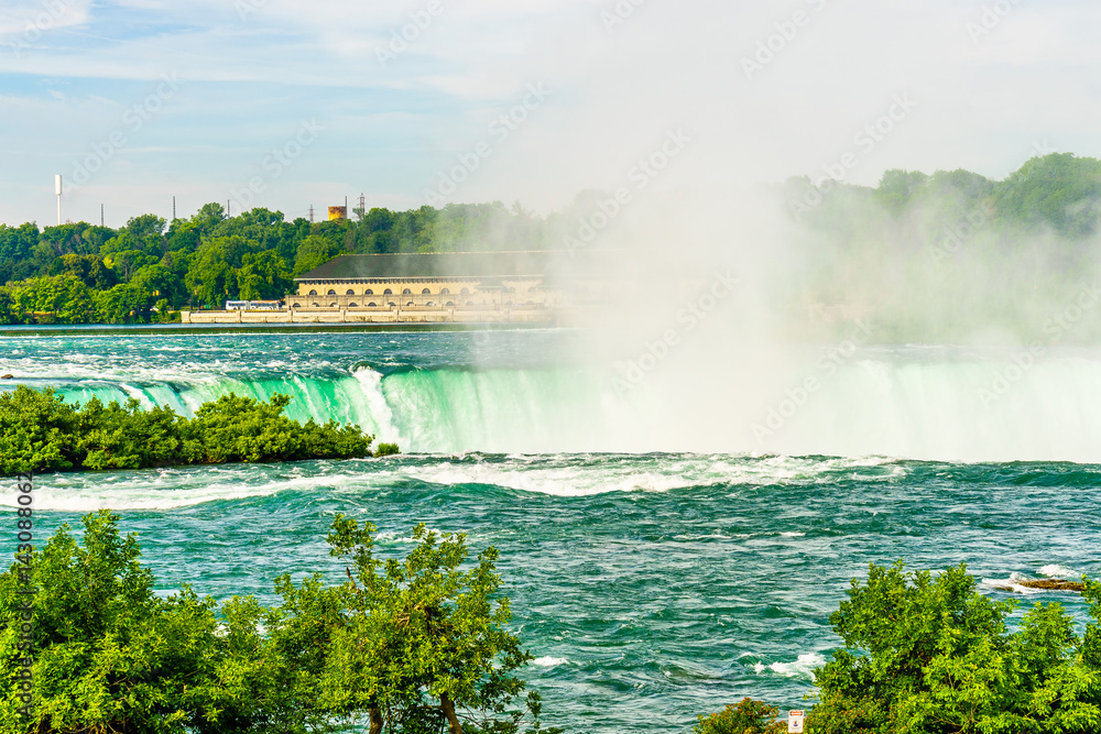 Water rushing over Niagara Falls