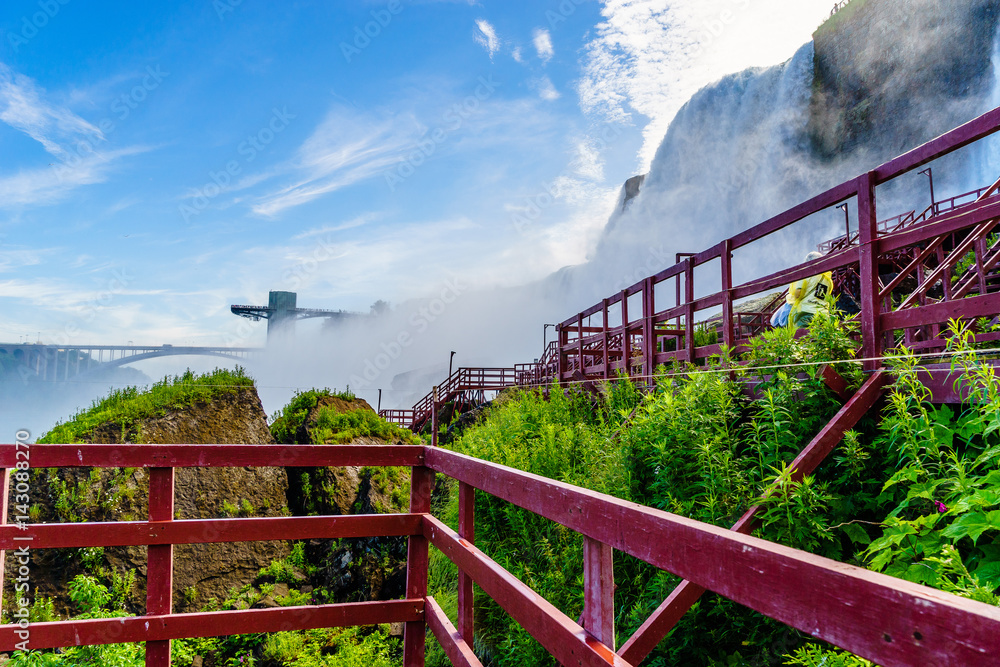 Water rushing over Niagara Falls