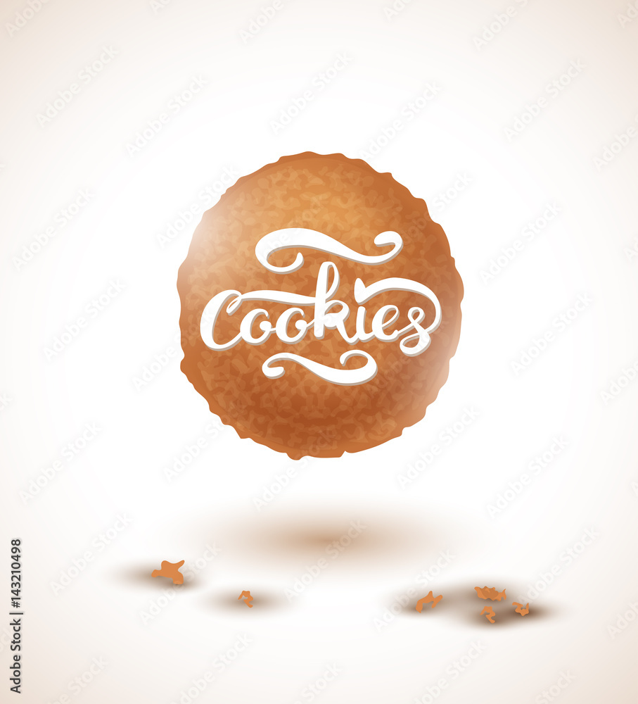 Cookie和Cookie字体。矢量插图