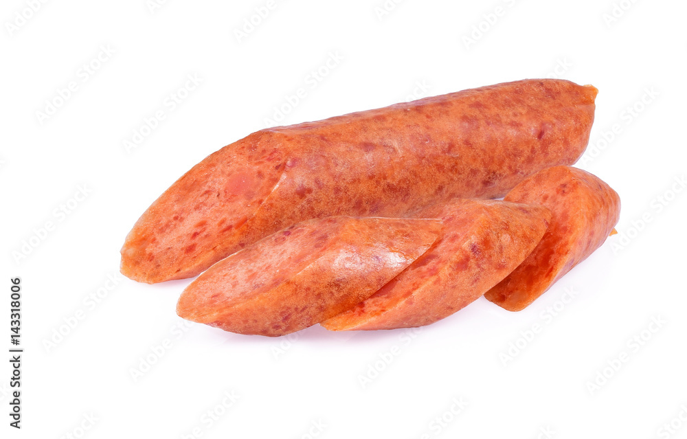 Fish Sausage isolated on white background.