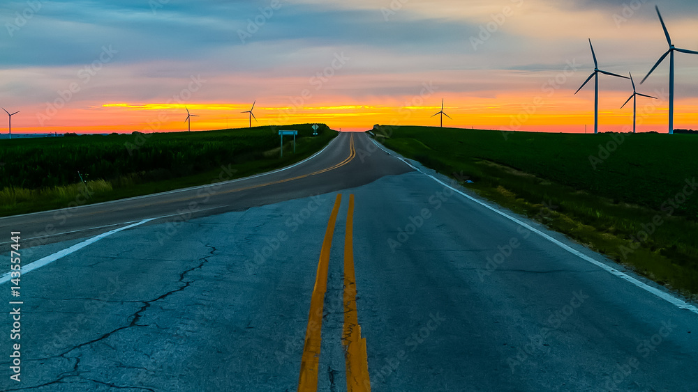 merging with the sunrise over the farm