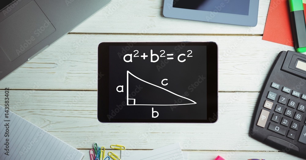 Shot of formula in smart phone with technologies 