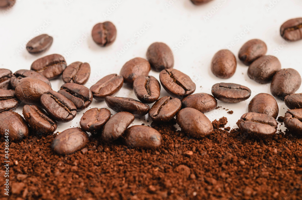 coffee beans isolated on white background