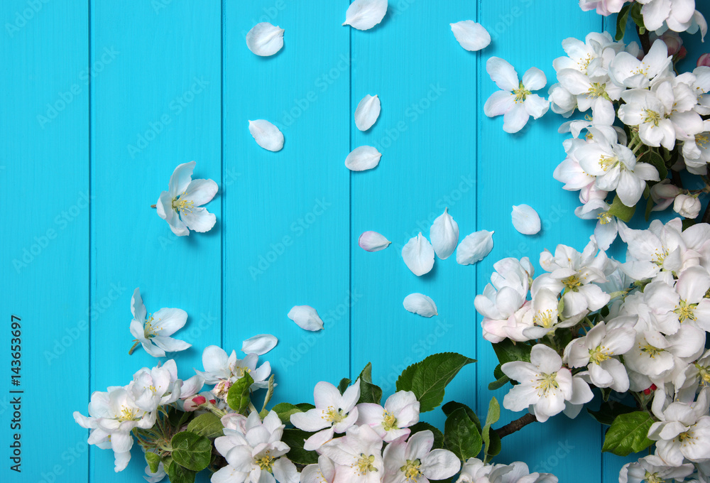 Spring flowers on wooden