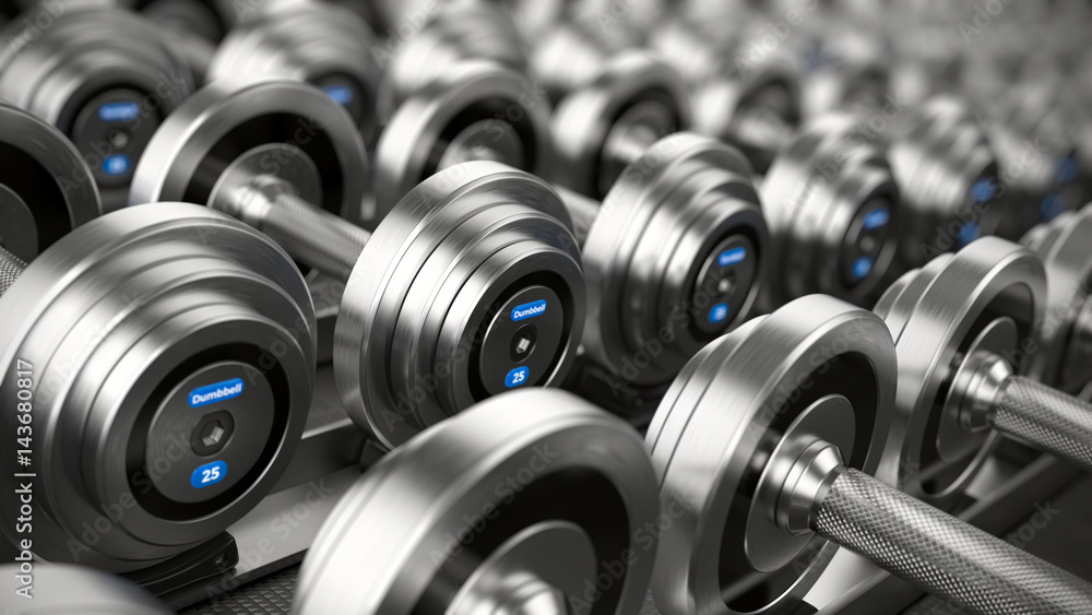 Dumbbell weights. 3d render