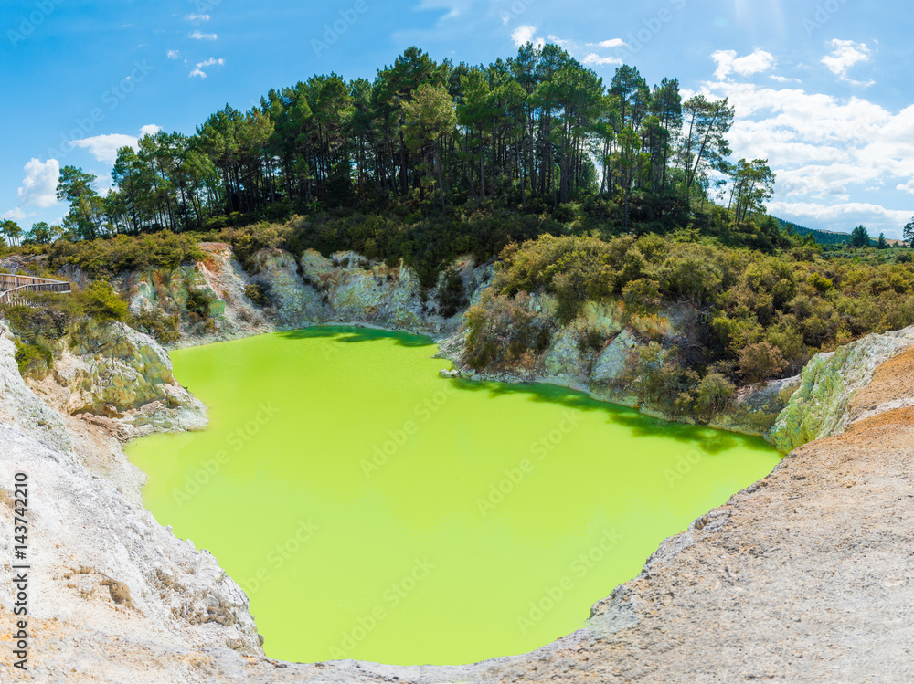 香槟池中的沸水-新西兰Wai-O-Tapu