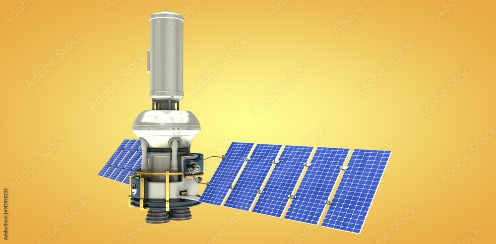 Composite image of vector image of 3d modern solar satellite