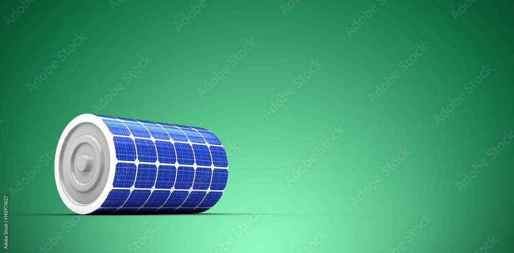 Composite image of 3d illustration of solar battery