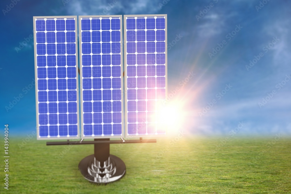 Digital composite of 3d solar panel