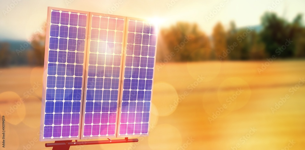 Digital composite of 3d solar panel