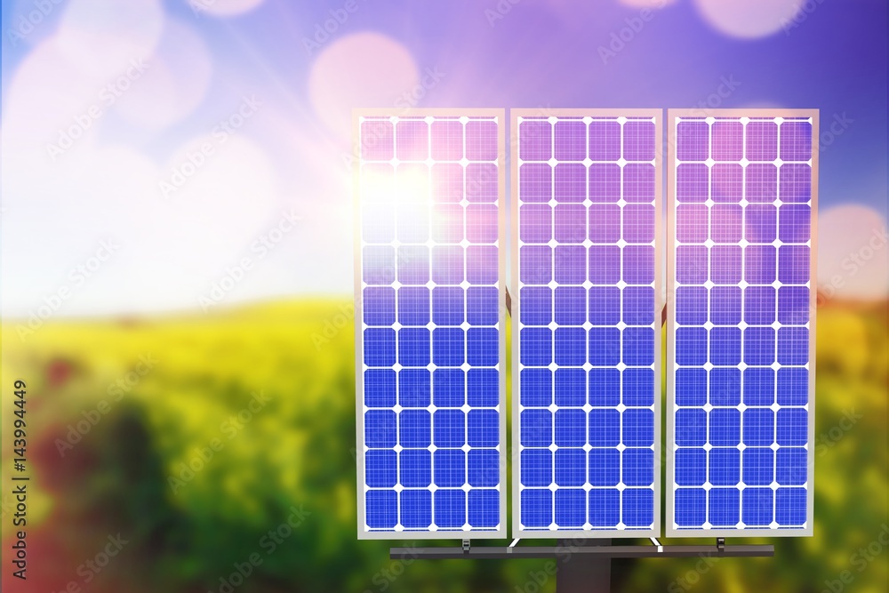 Digital composite of 3d solar panel