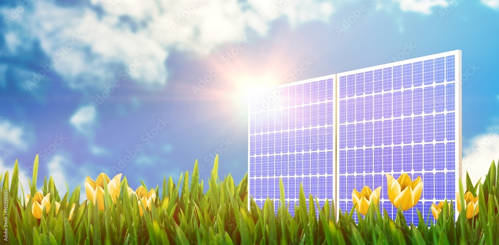 Digital composite of 3d solar panel