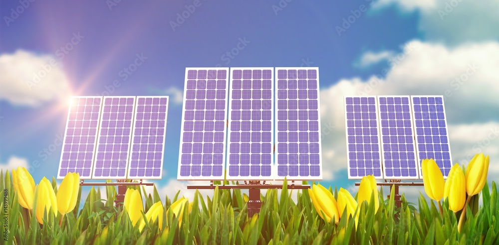 Digital composite of 3d solar panel