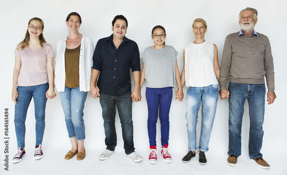 Group of diversity people standing together as a team