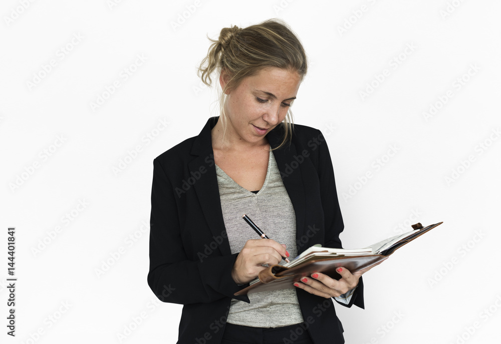 Businesswoman Document Working Portrait Concept