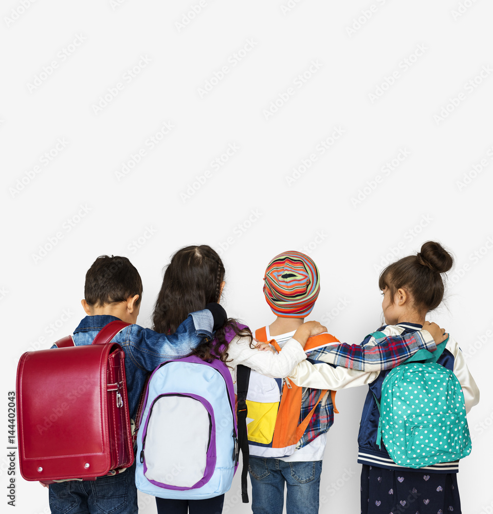 Student with backpack for education.