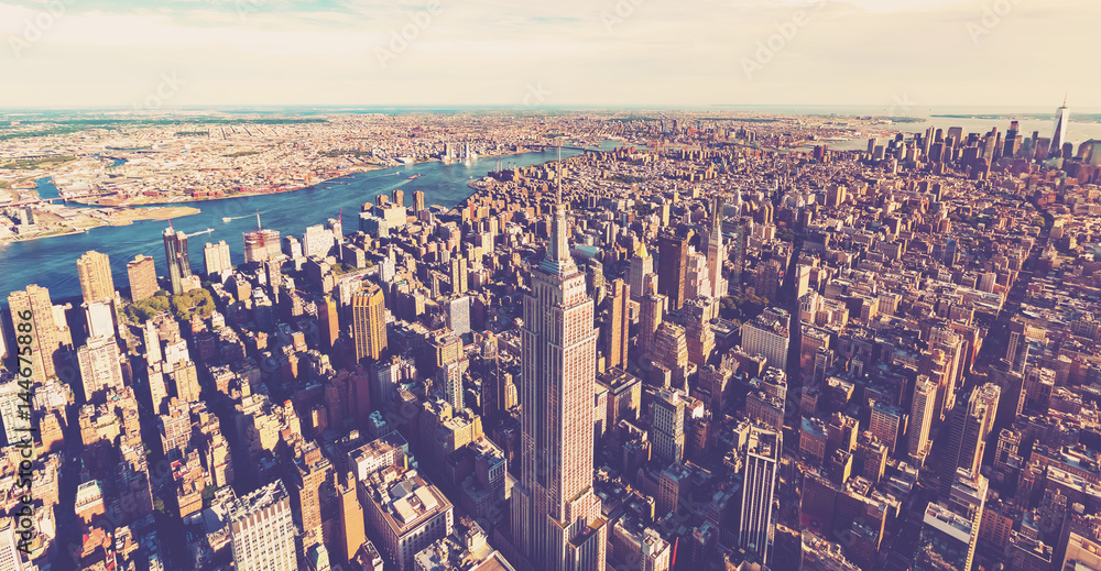 Aerial view of Midtown Manhattan New York City