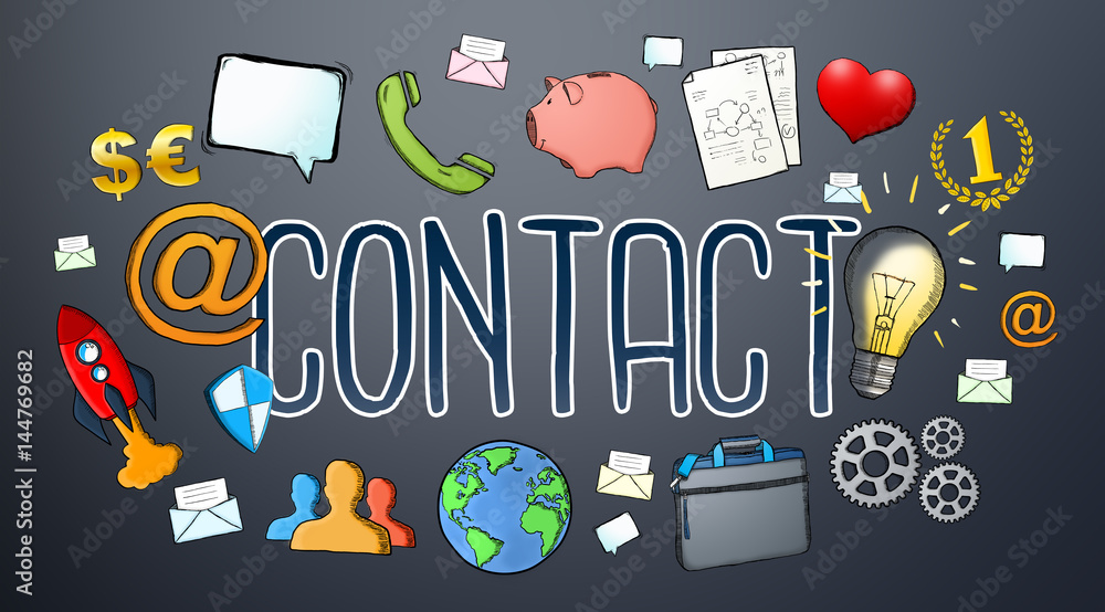 Manuscript e-mail contact text with icons