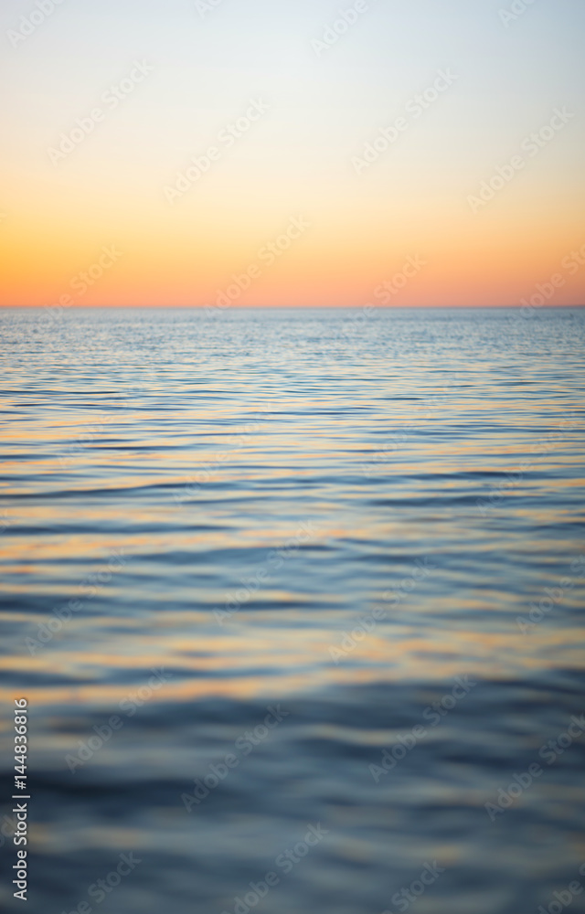 Seascape during sunrise. Beautiful natural summer seascape