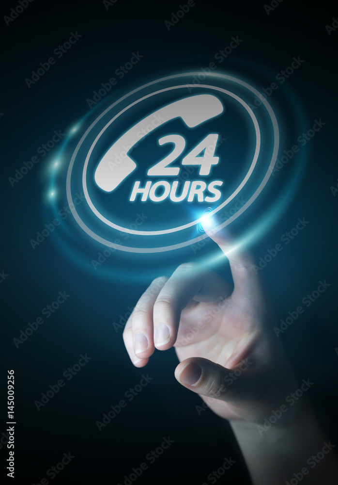 Businesswoman using hotline customer assistance 3D rendering