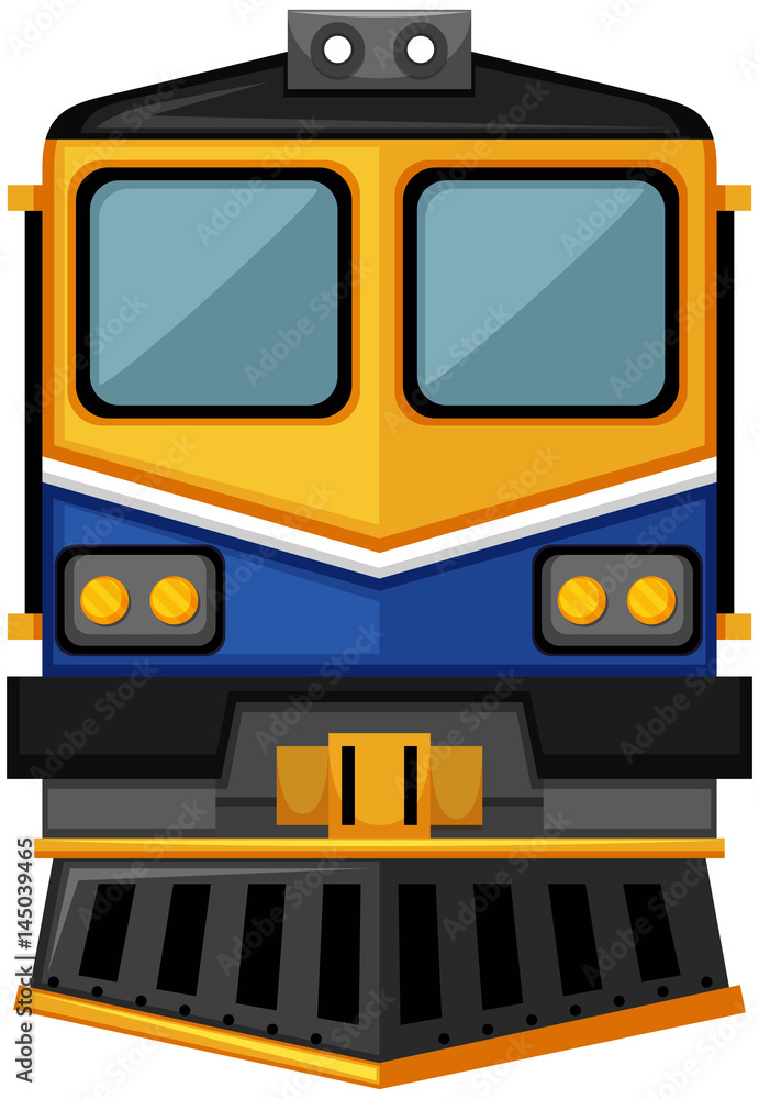 Modern train design on white background