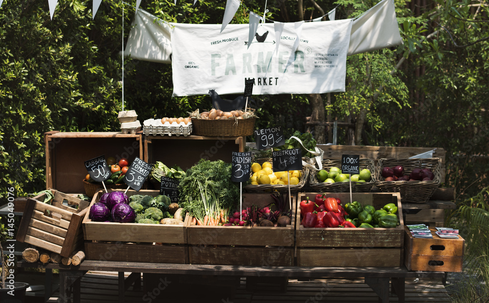 Organic fresh agricultural product at farmer market