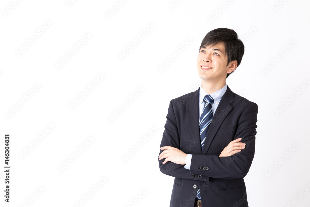 portrait of asian businessman isolated on white background