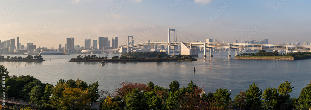 Tokyo Tower and Rainbow Bridge in Japan