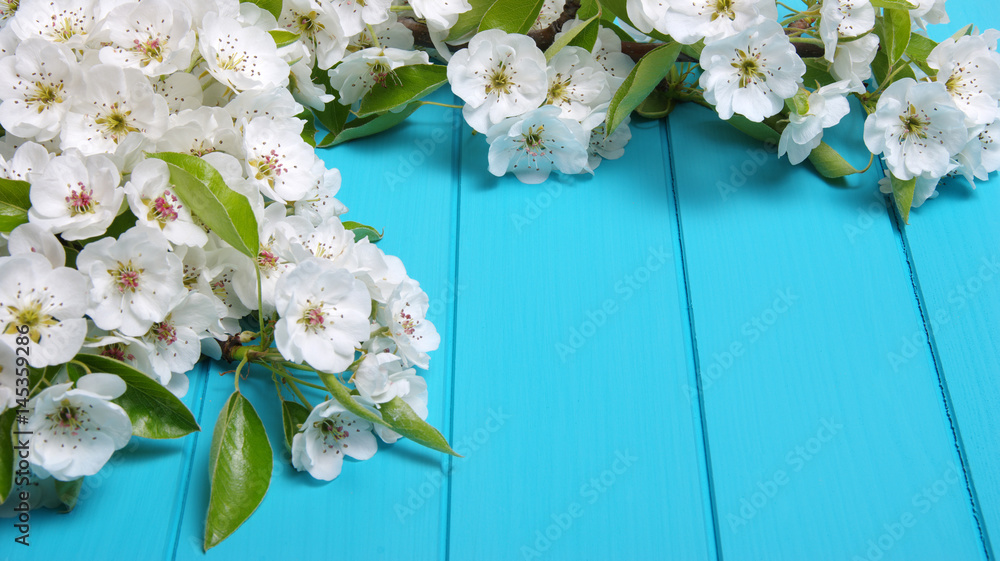  Spring flowers on wood