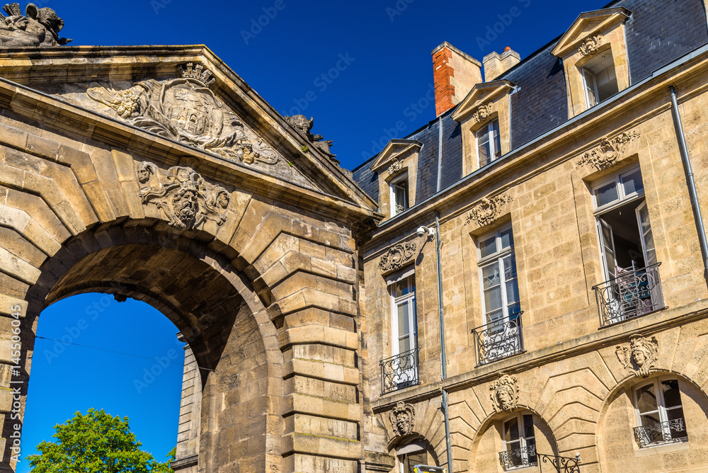 Porte dAquitaine, a XVIII century gate in Bordeaux, France