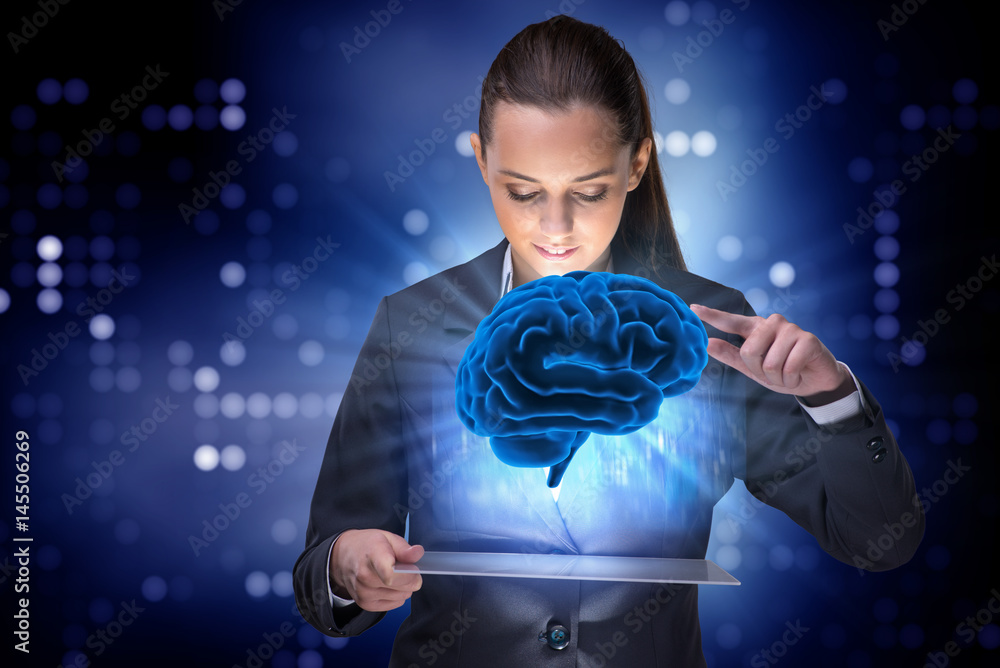 Businesswoman in artificial intelligence concept