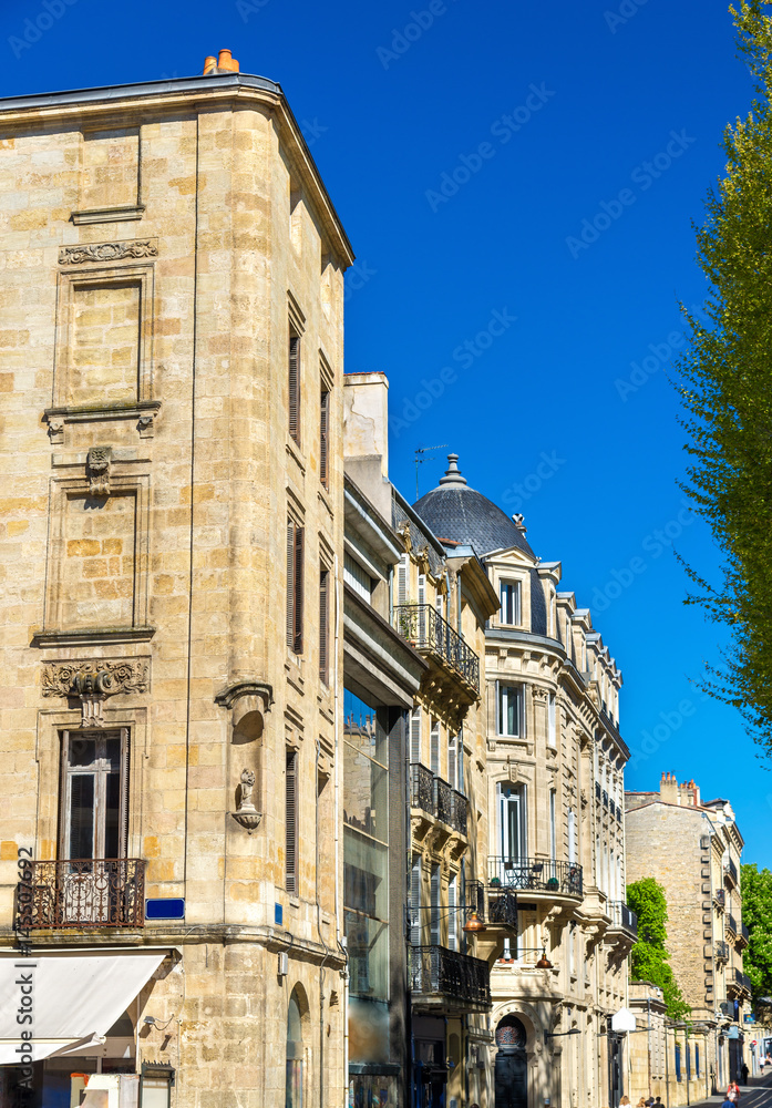 Buildings in the historic centre of Bordeaux, France