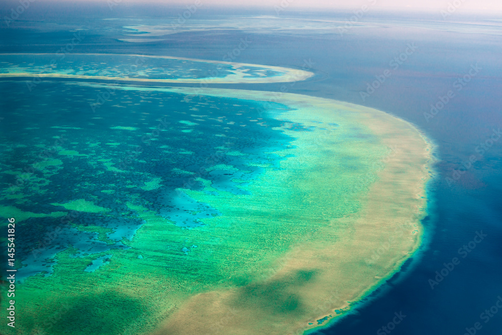 Aerial view of the Great Barrier Reef