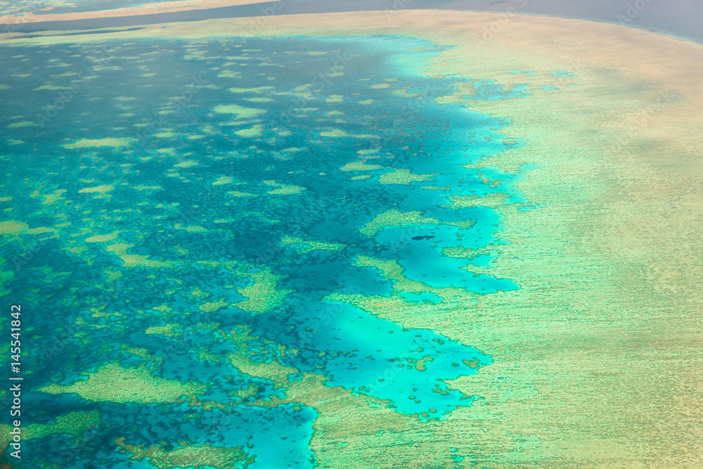 Aerial view of the Great Barrier Reef