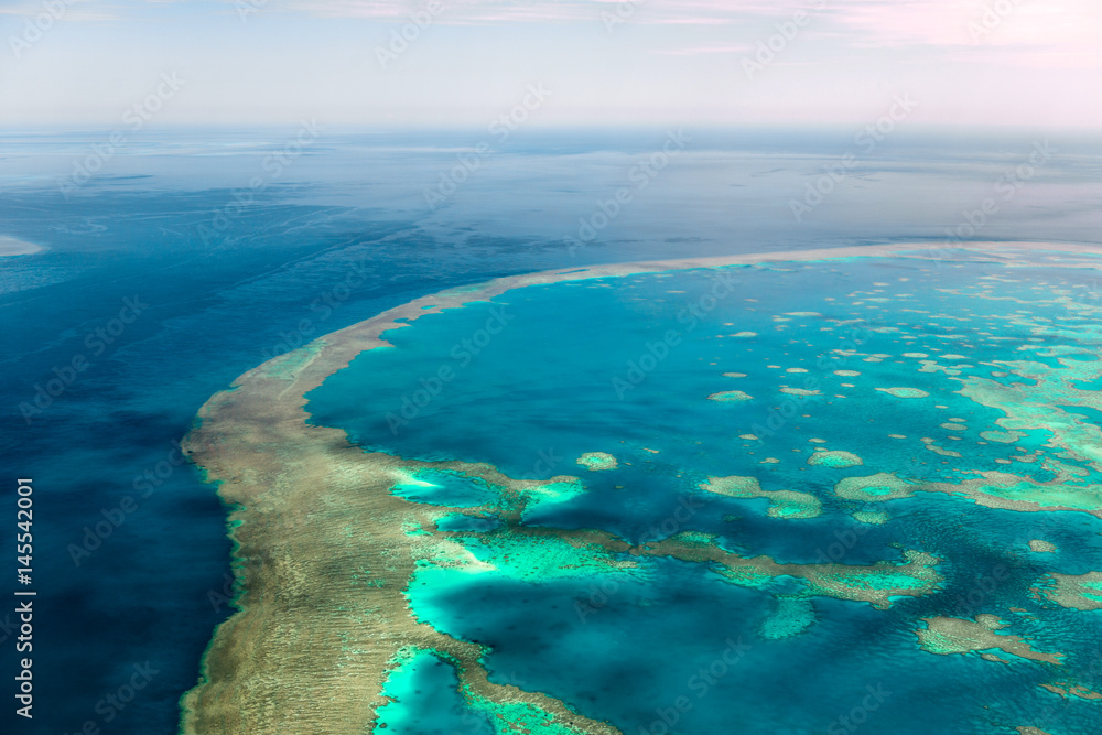 Aerial view of the Great Barrier Reef